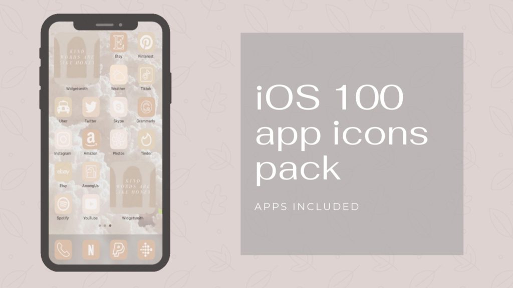 iPhone iOS apps included in 100 app icons pack