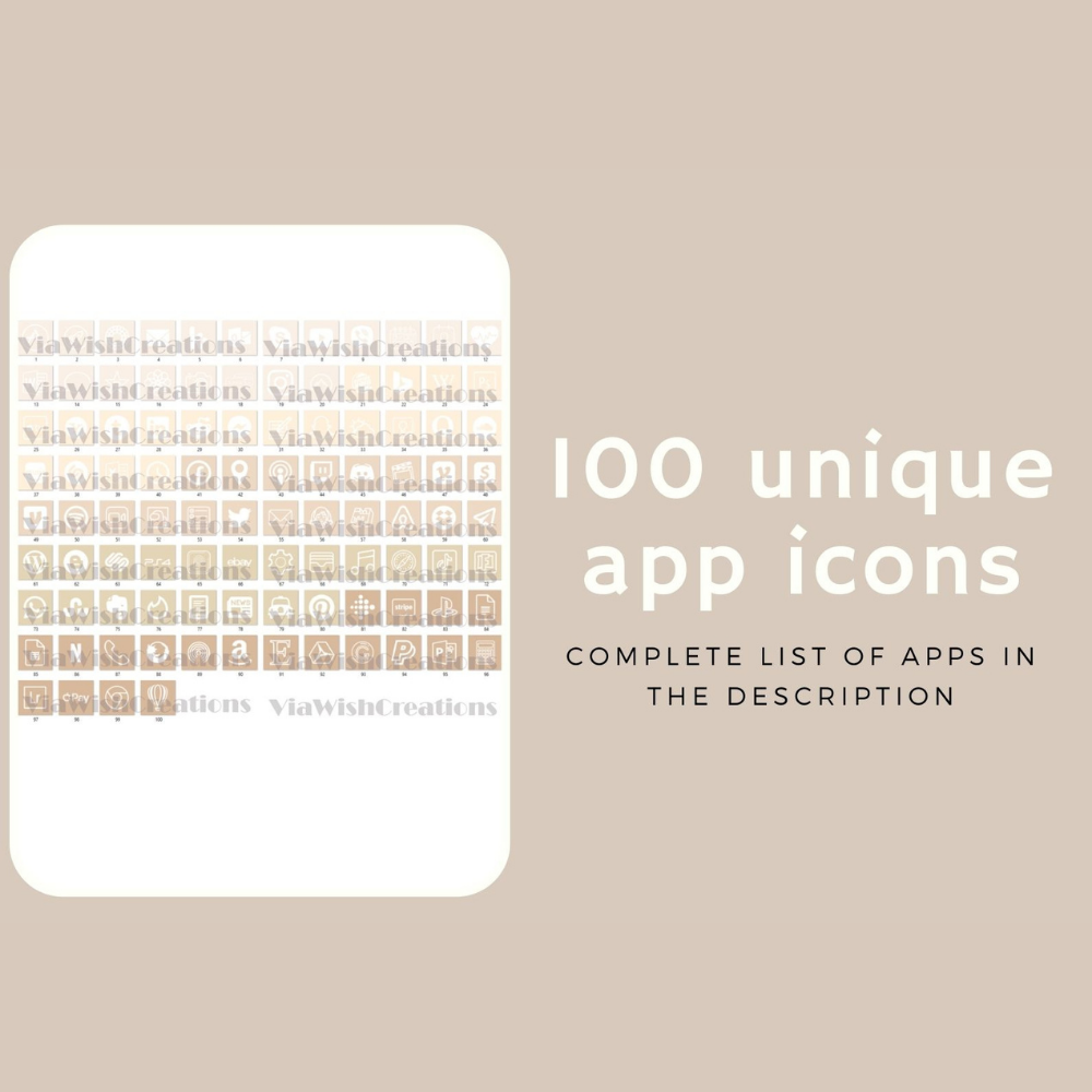 Creamy Beige Aesthetic Pack For Iphone Ios 14 100 App Icons Via Wish List